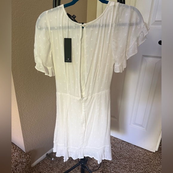 Lulu's Ivory Textured Ruffle Dress - Picture 2 of 4